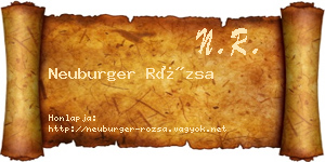 Neuburger Rózsa névjegykártya